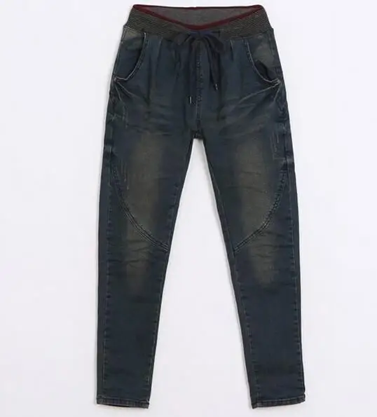 fleece Женские зимние джинсовые штаны-шаровары осенние теплые брюки Pantalon Femme женские корейские синие брюки Calca Feminina A1 - Цвет: fleece