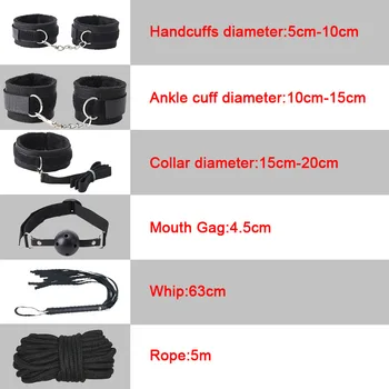 Exotic Sex Products For Adults Games Leather Bondage BDSM Kits Handcuffs Sex Toys Whip Gag Tail Plug Women Sex Accessories 3