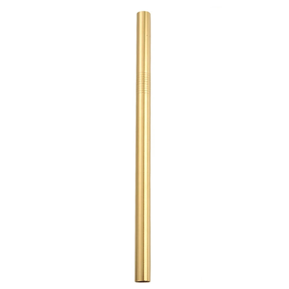 gold color 10mm 304 Нержавеющая сталь металлическая прямая соломинка для питья eco-friendly соломка из нержавеющей стали для перламутровый молочный чай сок прямо напиток - Цвет: gold color 10mm