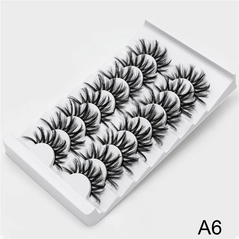 A6 2/5/8 стержень пар Eyelashs натуральных длинных 3D накладные ресницы из норки Толстая ручной работы накладные ресницы объем мягкая норка Искусственные ресницы ресниц - Цвет: A6