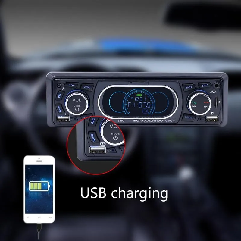1 Din Bluetooth Car Radio FM MP3 Player AUX Audio Output 12V TF Card U Disk Reader In Dash Car Radio Stereo With Remote Control