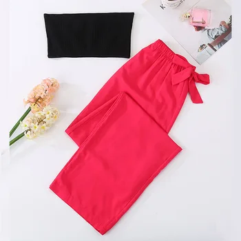 

Sexy women's pajamas sets cute black top pink bottoms short top long bottoms causal pajama sets fashion softy pajamas for ladies