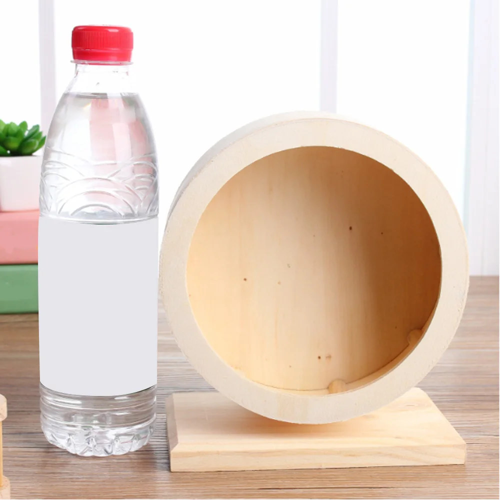 Wooden Small Pet Toy Hamster Cage Small Pet Wooden Exercise Wheel Mute Hamster Running Wheel Pet Toy Wheel