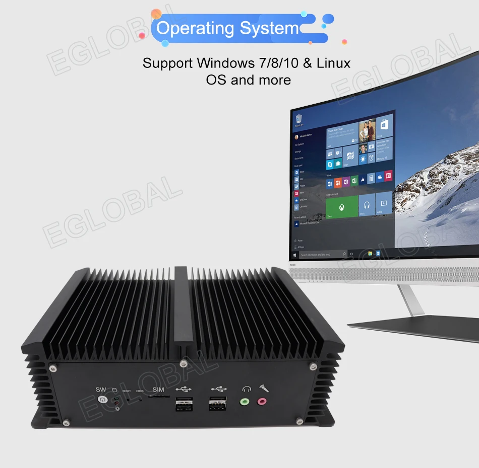 Безвентиляторный мини компьютер прочный i5 8250U четырехъядерный 2 * DDR4 двойной nuc