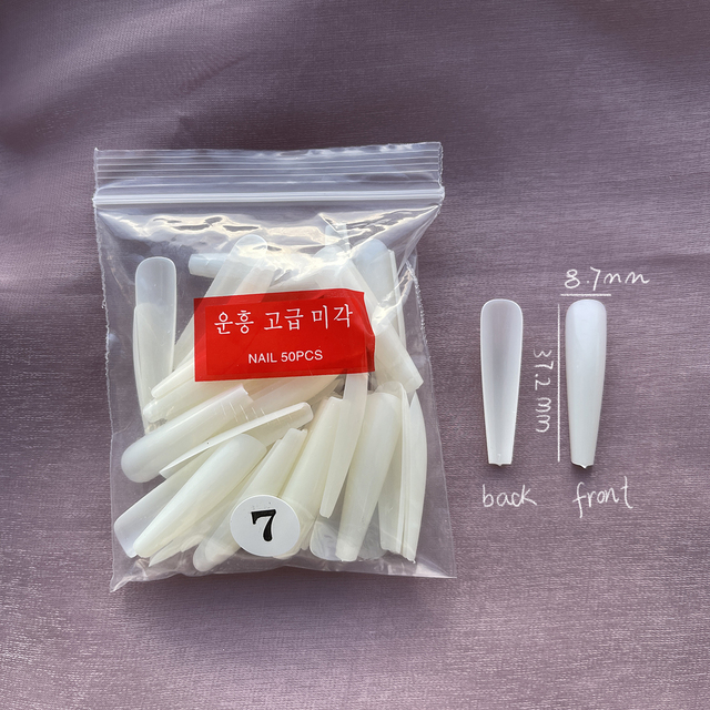 Fake Nails Extend Transparent Ballet Long False Nails Art With Glue UV Press On 50PC Full Cover Tips for Nail Ofessionals