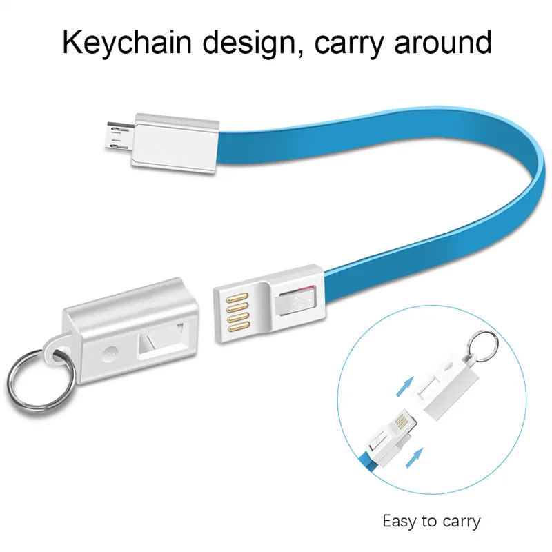 Мини брелок USB кабель зарядное устройство для iPhone 11 X samsung Xiaomi Портативный 2A Быстрая зарядка usb type-C USB-C кабель Micro USB кабель