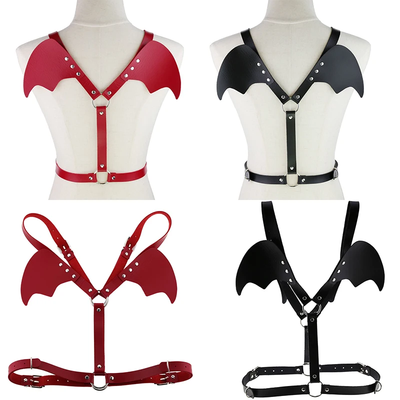 Wings Leather Harness Bandage Halterneck Beach Collar Gothic Waist Shoulder Necklaces Sexy Statement Party Jewelry Gifts Fashion