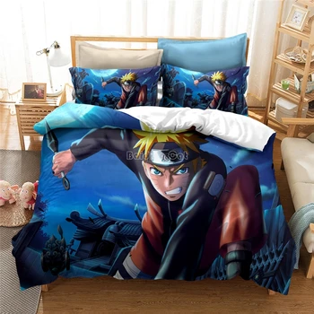 

Home Textile 3d NARUTO Bedding Set Uzumaki Naruto Hatake Kakashi Character Printed Bed Linens Children Anime Duvet Cover Sets