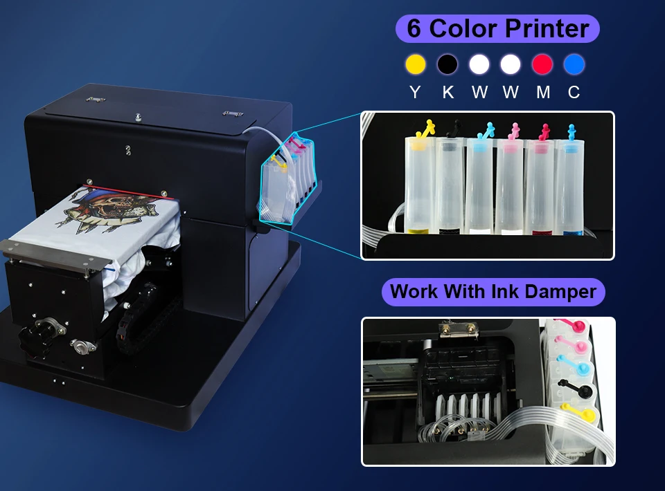 A4 планшетный принтер DTG принтер футболка печатная машина многофункциональная печатная машина для футболки с бесплатным RIP программным обеспечением