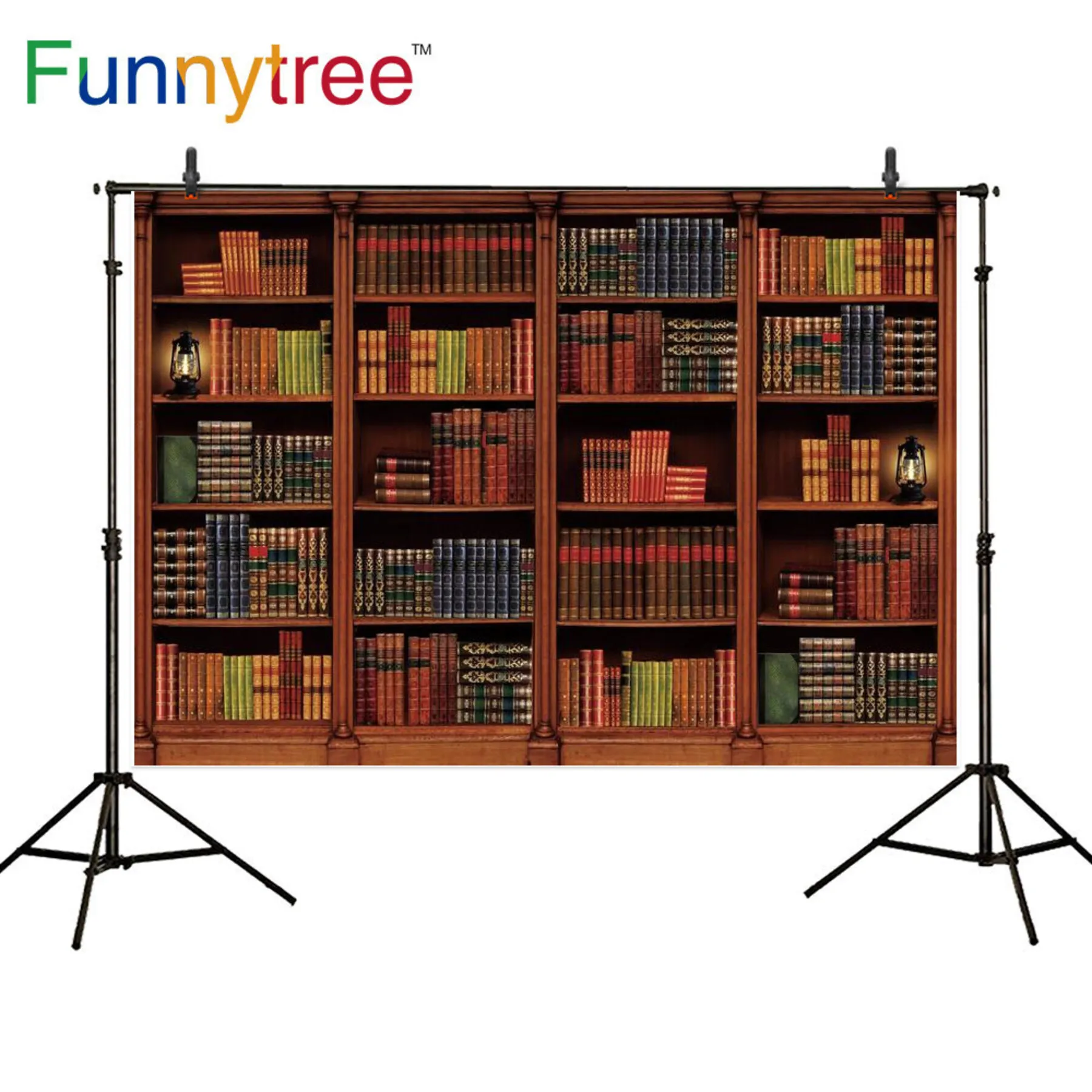 Funnytree 7x5 футов библиотека книжная полка коллекция винтажный деревянный фон для