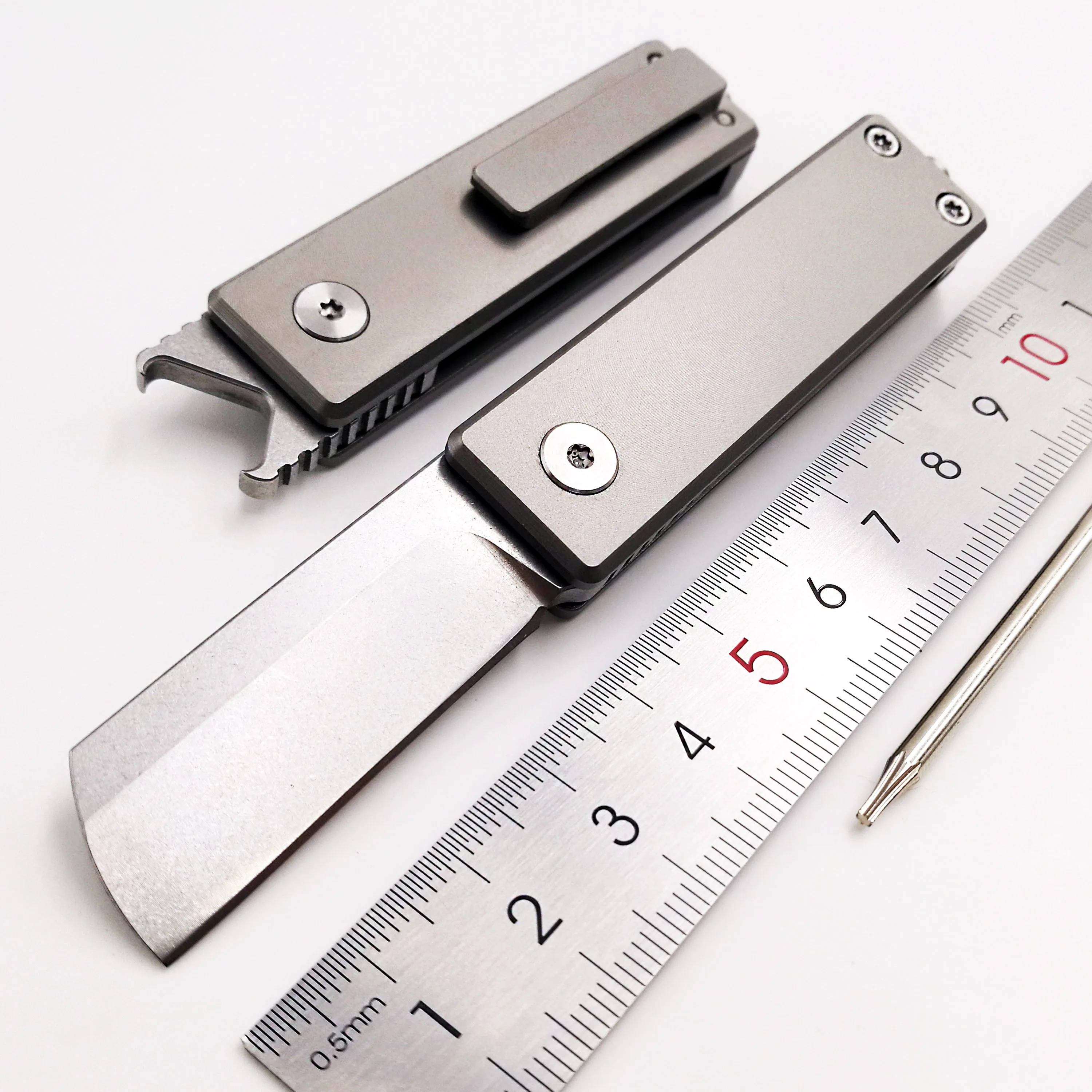 

JSSQ Mini Folding Knife S35VN Blade Titanium Handle Outdoor Camping Pocket Knives Bottle Opener Survival Hunting EDC Tool