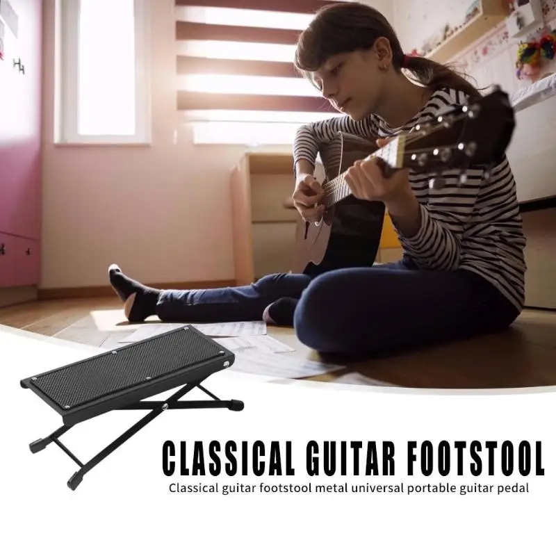 

Professional Guitar Footboards Classic Delicate Folding Guitar Footstool Rest Anti-Slip Adjustable Footboards Guitar Accessories