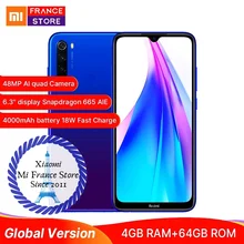 Xiaomi Redmi Note 8T NFC / Redmi Note Глобальная версия 4G 64G Смартфон 18W FastCharge 48MP QuadCamera Snapdragon665 4000mAh