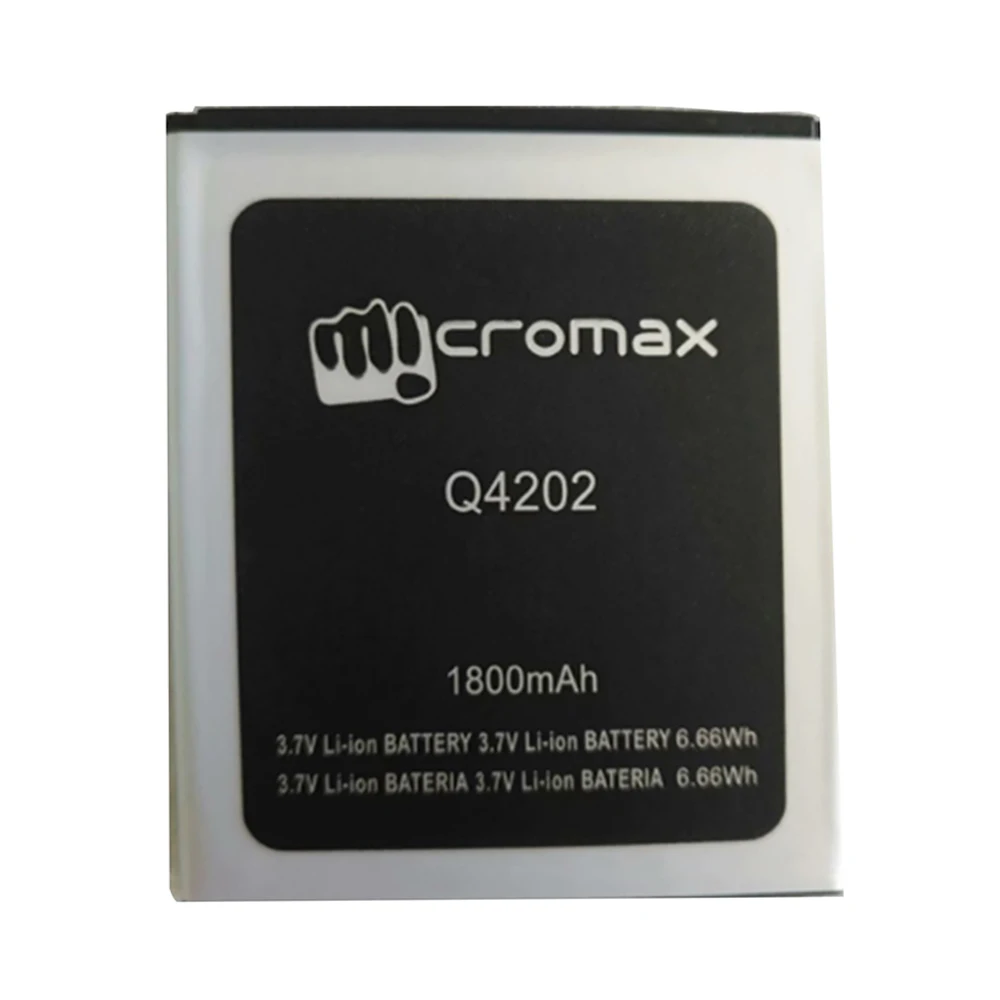 

3.7V Battery 1800mAh for Micromax Q4202 Cell Phone Batteria Li-Ion Lithium Rechargeable Bateria Pack Replacement