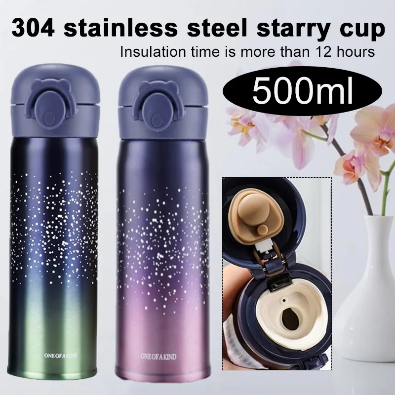 Отскок крышка сохранение тепла путешествия нержавеющая сталь бутылка ...