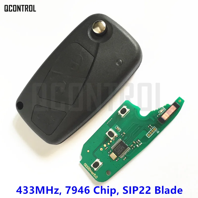 

QCONTROL Remote Car Key 433MHz for FIAT Fiorino Qubo Panda EVO with ID46(7946) for Delphi BSI
