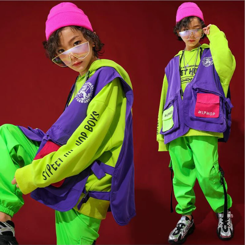 Детский спортивный свитер; Топы с капюшоном; повседневные штаны в стиле хип-хоп для бега; Одежда для девочек и мальчиков; танцевальный костюм в стиле джаз; одежда