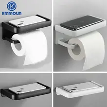 Porta carta bianca/nera ferramenta per bagno porta telefono scaffale per wc scaffale per bagno in alluminio scaffale per bagno