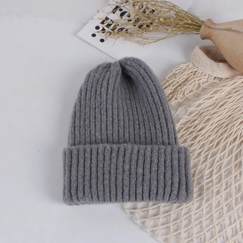 Darkgrey Модные шапочки в стиле Харадзюку для мальчиков и девочек; шапки в стиле хип-хоп; шапки-бомберы для детей; повседневная одежда; коллекция года; зимние шерстяные вязаные шапки для детей - Цвет: Darkgrey