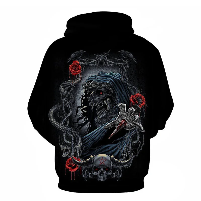 Waliicorners Streetwear Black Color Harajuku Style Hip hop Sweatshirts 3D Men Tracksuit Pullover Funny Skull 10 H6bdfd5bc43d24d7a8f50310c947a0ac7n