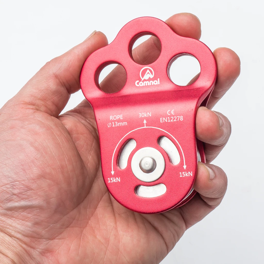 30KN Triple Attachment Pulley / Hitch Climbing Arborist for 13mm Rope Rigging Aerial Tools Camping Hiking Climbing Accessories