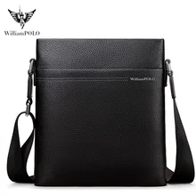 

Williampolo Men's shoulder bag 100% leather leisure business multifunctional large capacity messenger bag pl01d