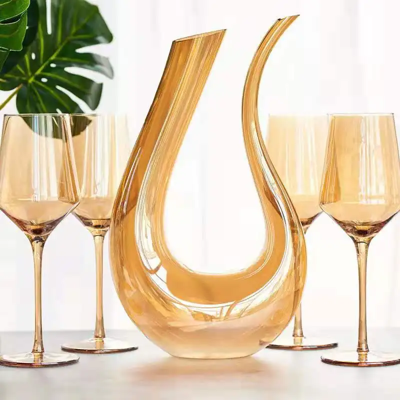 Покрытие золотой цвет бокал для вина Кристалл красное вино бокал набор вина большой емкости бокал для вина и графин рюмка бокал для шампанского es - Цвет: style05