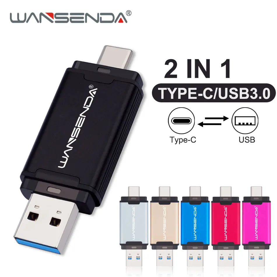 WANSENDA USB флеш-накопитель TYPE C и 3 0 512 ГБ 256 128 64 32 16 | Компьютеры - Цена: 274,44 руб.