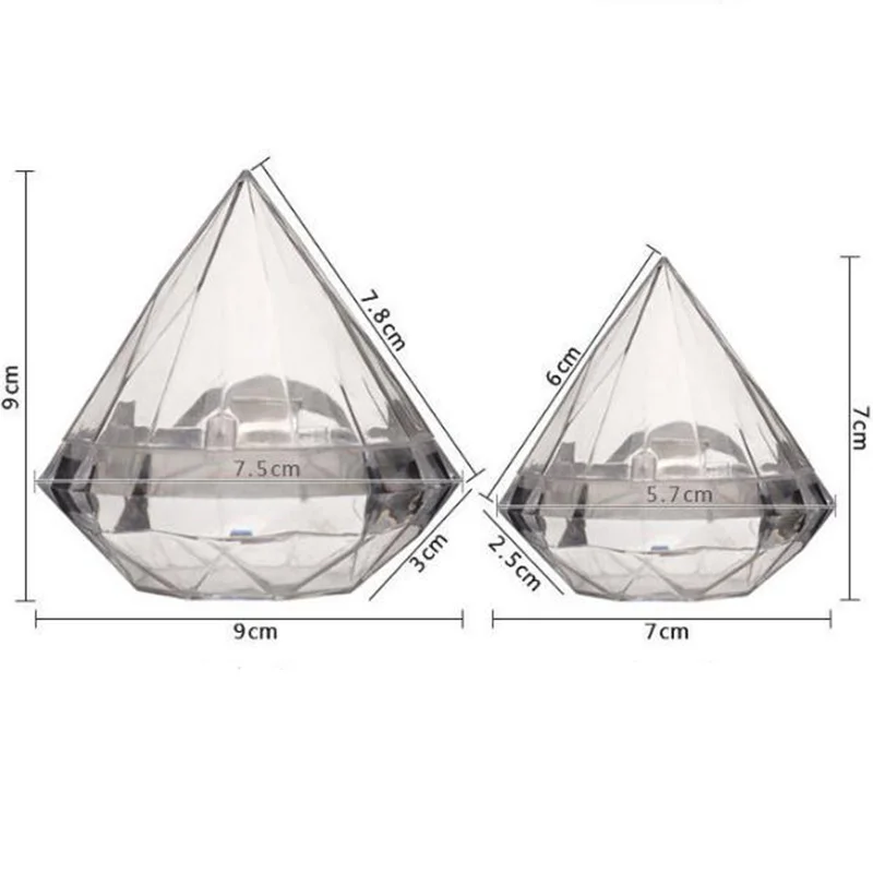 Прозрачная Алмазная коробка для конфет Свадебные Подарочные коробки вечерние коробки прозрачный пластиковый контейнер домашний Декор подарок - Цвет: 7cmx7cm