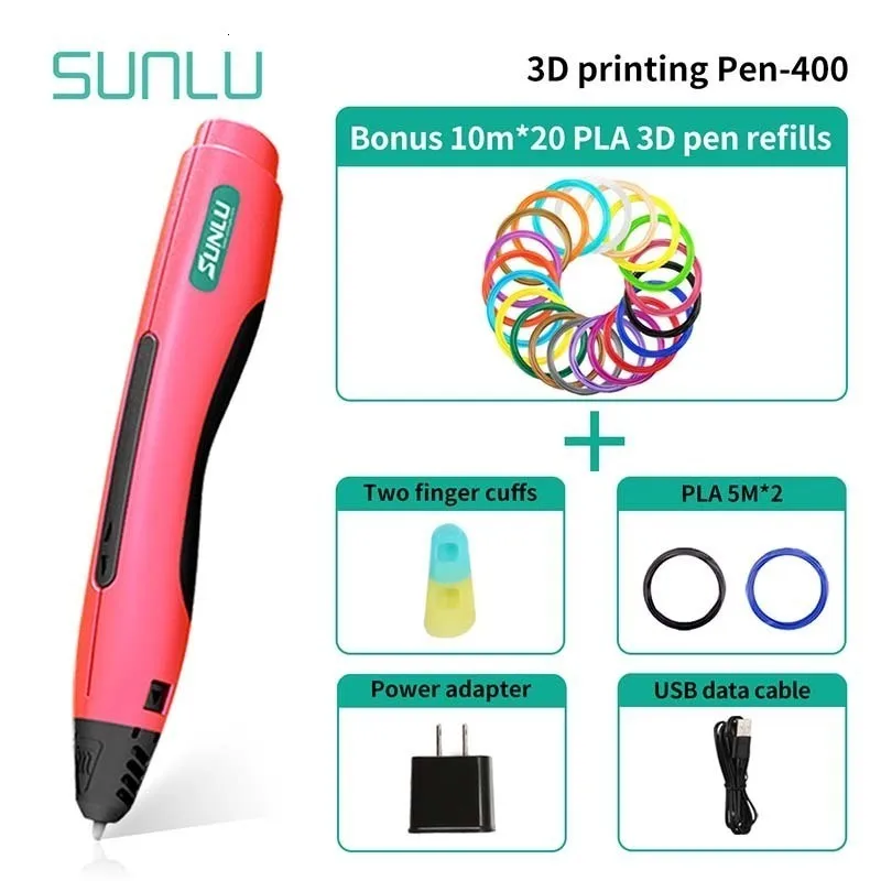 SL-400, 3D волшебная ручка для детей, подарок, розовый цвет, 3D ручки для печати, лучшая для девочек, рисунок, 1,75 мм, PLA нить, 3D Ручка