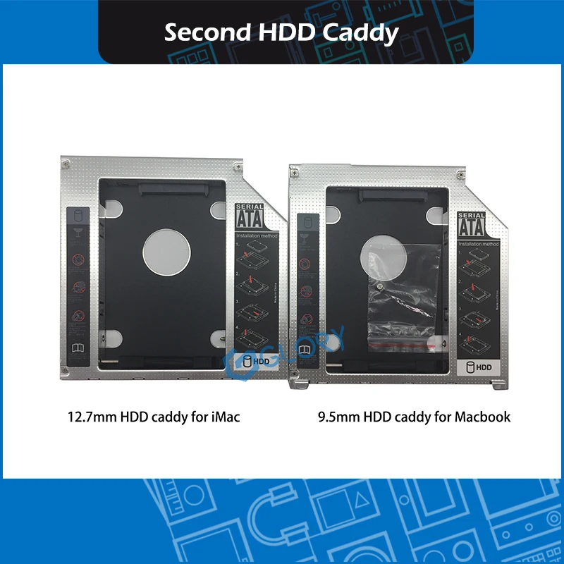 

2.5'' HDD SATA SATAII SDD 2nd 12.7mm 9.5mm SSD HD SATA Hard Disk Drive HDD Caddy Adapter Bay for iMac for Macbook