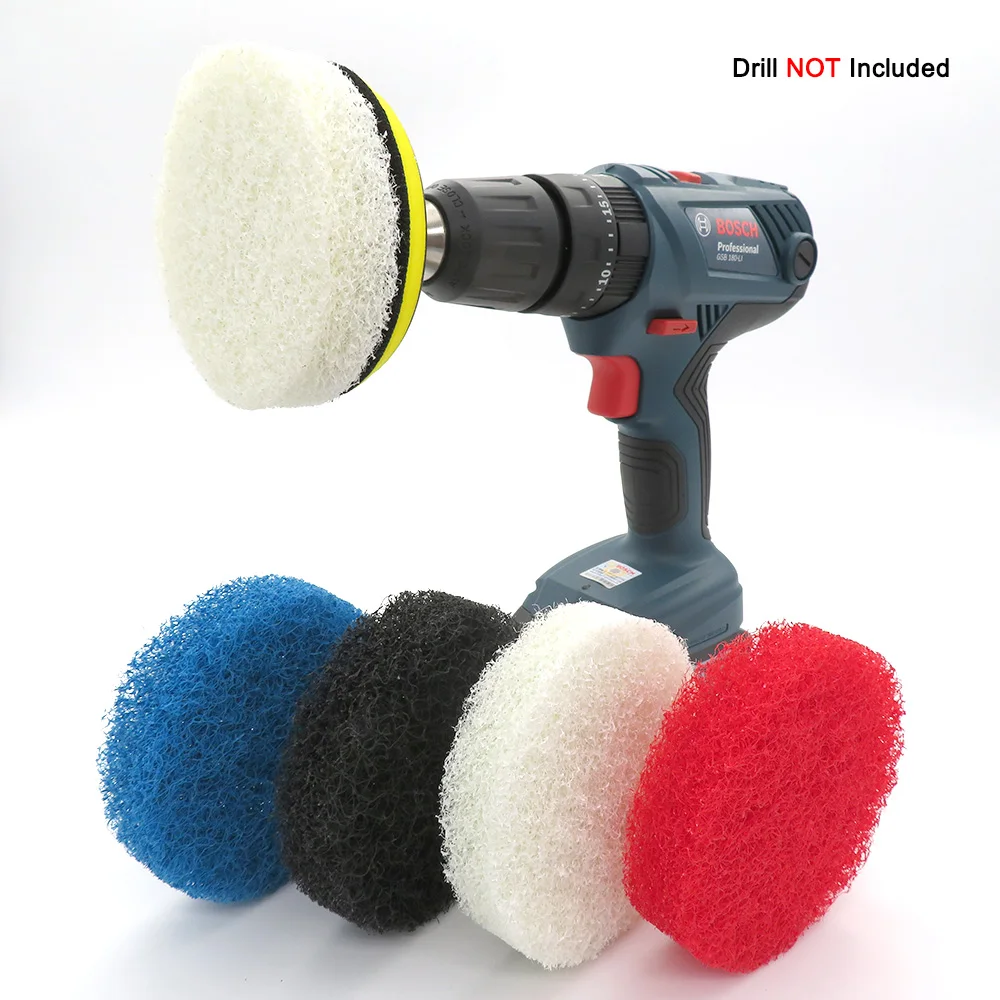 

4 Color 4 inch Power Scrub Pad 20 Piece Cleaning Kit Scouring Pads Great for Kitchen, Bathroom, Auto.(5pcs of each color)