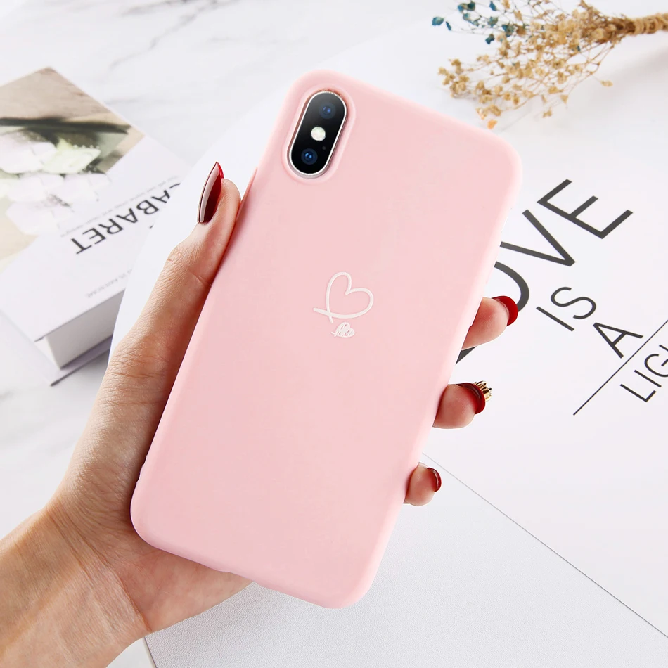 Ottwn для iPhone 11 Pro Max XS Max XR X 8 7 6 6s Plus, чехол для пар с сердечками, карамельный цвет для iPhone 5, 5S, SE, мягкий силиконовый чехол