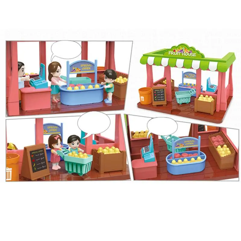1 Set Electric Rail Car Funny Town Assembly DIY Educational Toys Electric Plaything Kit Race Tracks RC Trains for Children Kids