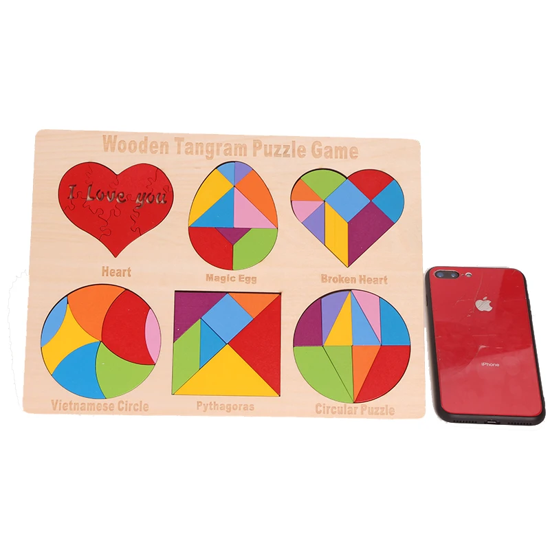 3D деревянные головоломки Tangram, головоломки, настольные игры, головоломка, Детский образовательный Детский пазл, детские игрушки, деревянные подарки