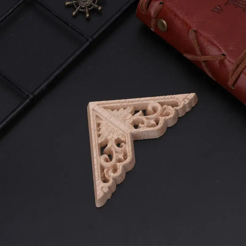 

Drop Shipping 4pcs/set Wood Carved Corner Onlay Applique Unpainted Frame Decal For Home Furniture Decor 6x6cm