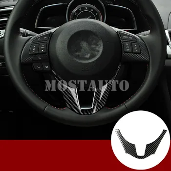

For Mazda 3 Mazda3 Carbon Fiber Inner Steering Wheel Trim Cover 2014-2019 1pcs