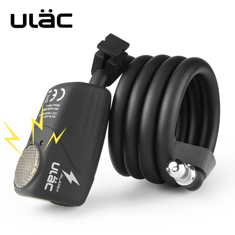 

110dB Alarm Bike Cable Lock Anti-theft Motorcycle Bicycle Steel Wire Lock Mini Security Electronic Cycling Lock MTB Accessories
