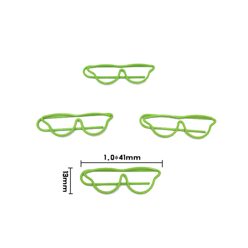20Pcs/lot Shaped glasses paper clips Colored note holders New simple paper clips Student stationery Office supplies