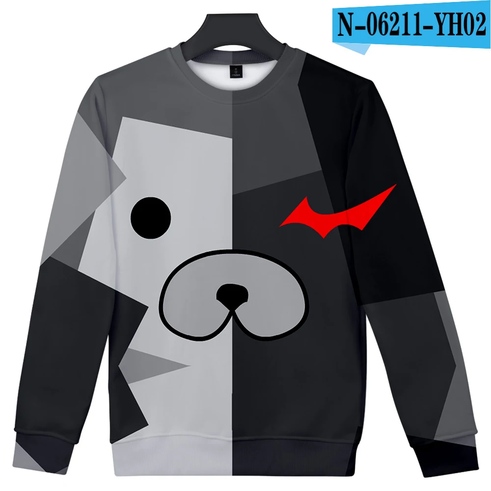 Аниме Danganronpa Косплей Монокума костюм Толстовка толстовка для мальчиков и девочек черный белый пуловер с изображением медведей толстовки унисекс - Цвет: color6