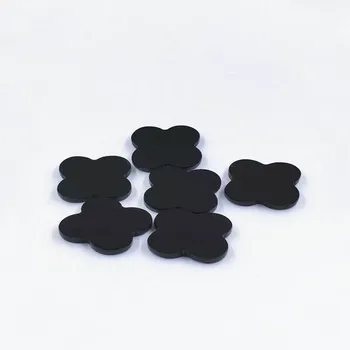

New Flat Four leaf Clover Black Agate Cabochons Natural Stone Cabochon CABs 6mm 8mm 10mm 12mm 16mm 18mm 20mm DIY Jewelry Making
