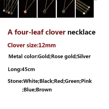 

A clover four-leaf flower double buckle necklace personality fashion ladies popular models chain to send love 2019 new hot