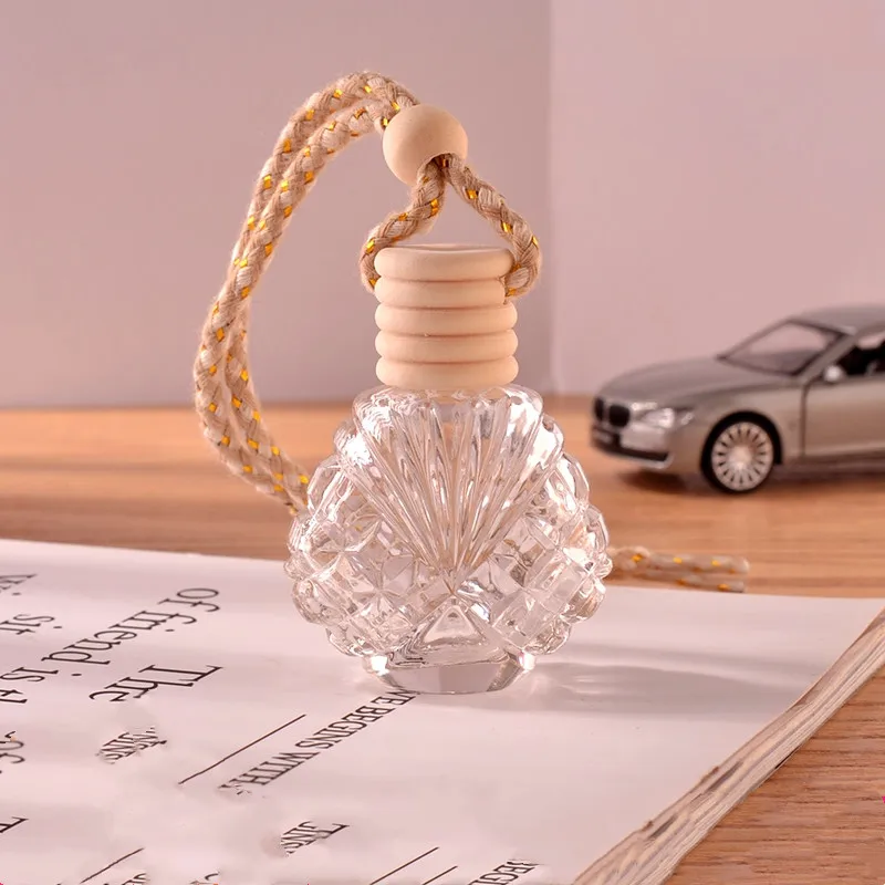 

15ml Car Clear Glass Empty Perfume Bottle Hanging Air Freshener Diffuser Fragrance Essential Oil Bottle Refillable Bottles