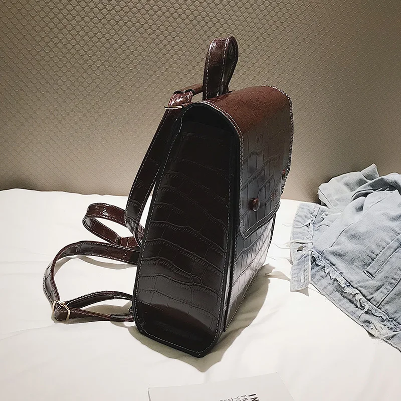 Винтажный женский рюкзак из искусственной кожи, рюкзаки в консервативном стиле, модная школьная сумка для колледжа, сумка через плечо с камнями, Mochila Feminina