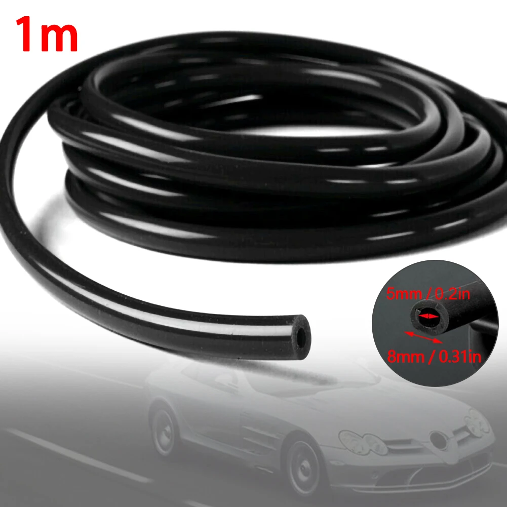 

HOT 1PC Motorcycle 5mm 1/4" Inches Black Full Fuel Gasoline Oil Air Vacuum Hose Line Pipe Tube Car Accessories Rubber