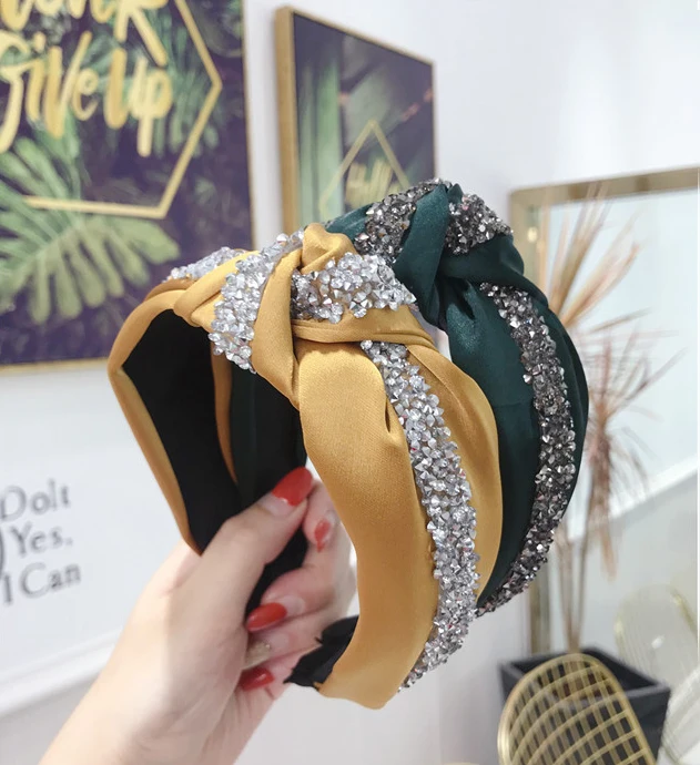Модный корейский стиль кружева горный хрусталь hairband для женщин девочек мода сексуальный простой Кристальный обруч для волос аксессуары для волос