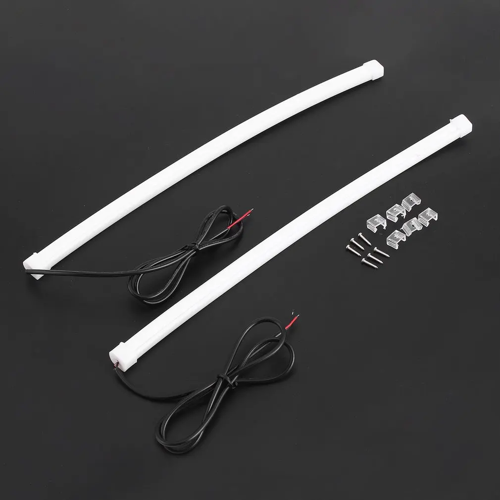 

new2Pcs/lot 30cm/45CM 12V Daytime Running lights Waterproof Auto Car DRL COB Driving Fog lamp Flexible LED Strip
