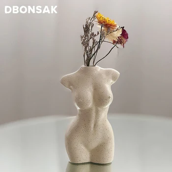 

Body Art Design Flower Vase Nude Female Sculpture Flower Vase Creative Hobby Vase Planting Machine Home Accessories Ornamental