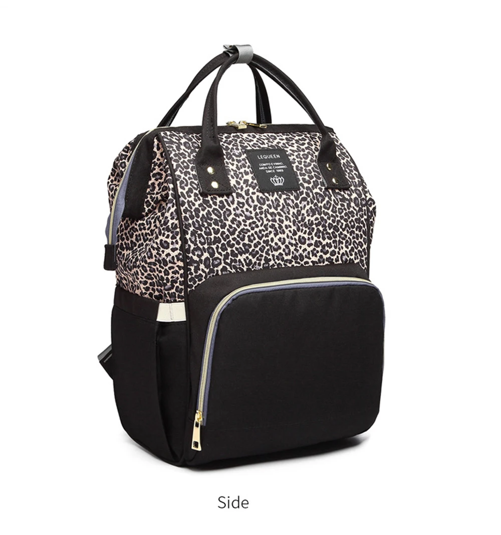 Сумка для детских подгузников, рюкзак с леопардовым принтом, сумка для подгузников для мам, сумка для подгузников для путешествий, дизайнерская сумка для ухода за ребенком, женская модная сумка