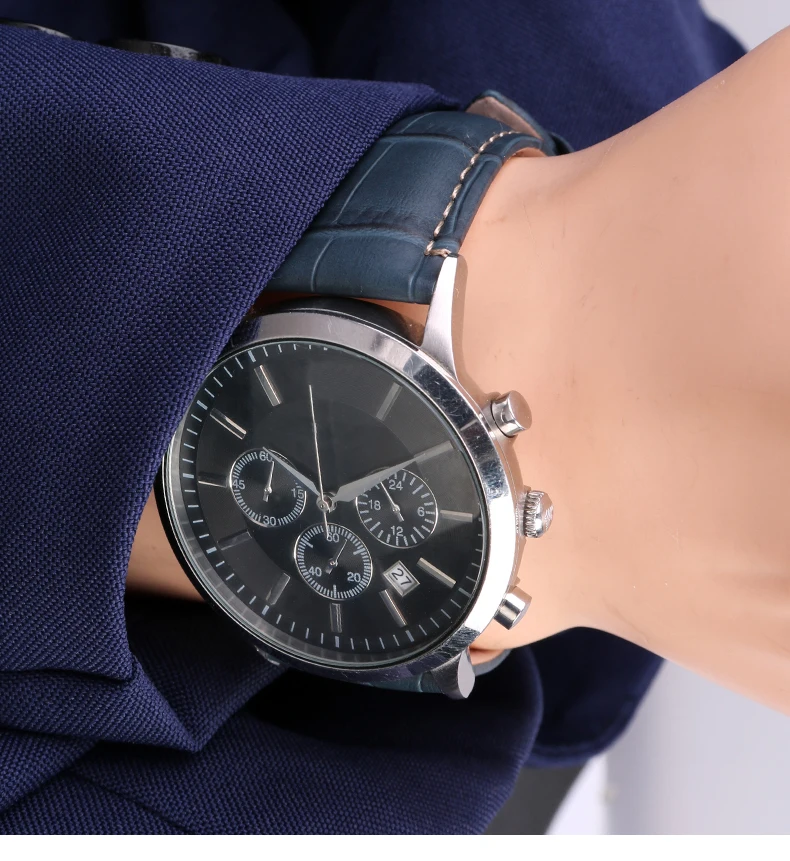 para armani relógio pulseira de couro genuíno dos homens pulseira textura crocodilo